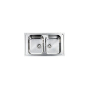 CM 010174.X2.01.2028 Lavello da Incasso 2 Vasche Reversibile in Acciaio Inox Microdecoro Sopratop (86x50 cm) colore Inox Antigraffio