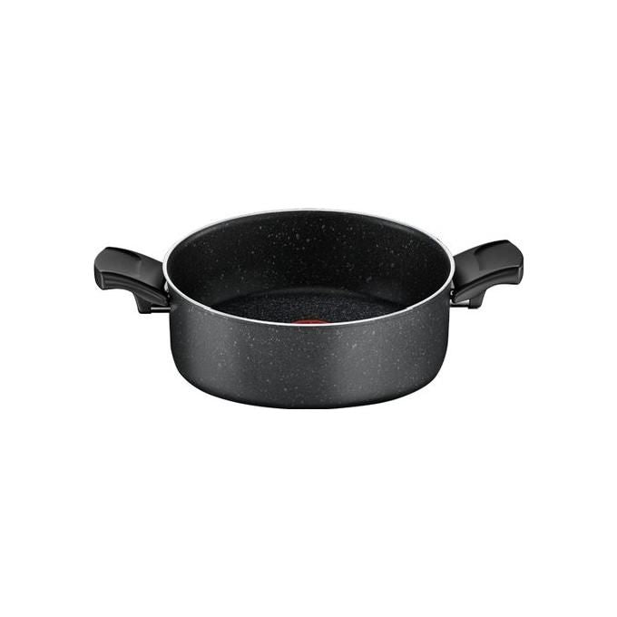 Lagostina RXZER23 Performa Tegame 2 Manici 26 cm Rivestimento Mineralis Antiaderente con Particelle Minerali Fondo in Acciaio Inox per Induzione Termo Signal colore Nero
