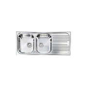 CM 010547S1012016 Atlantic Lavello da incasso 2 vasche gocciolatoio destro 116x50 cm Acciaio Inox Sopratop colore Inox Satinato