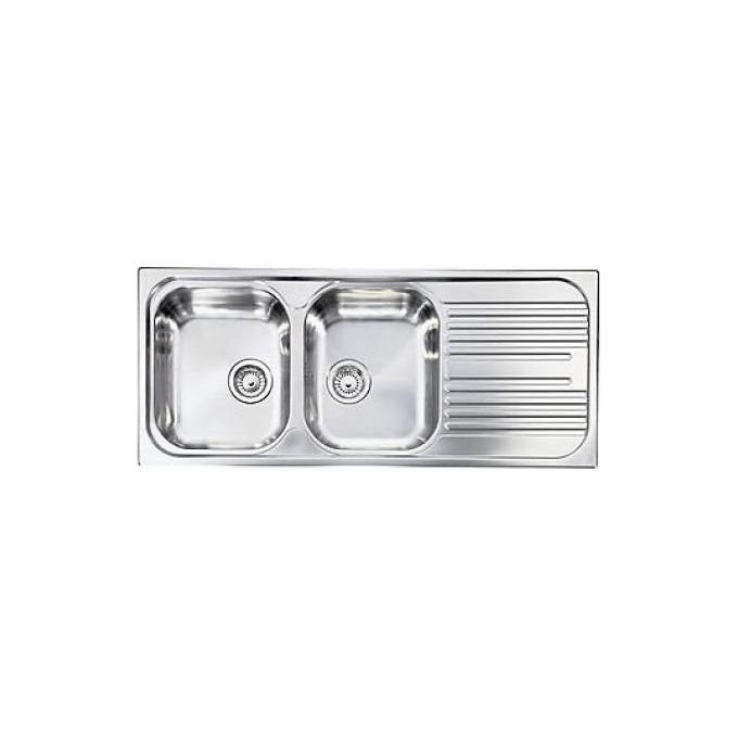 CM 010547S1012016 Atlantic Lavello da incasso 2 vasche gocciolatoio destro 116x50 cm Acciaio Inox Sopratop colore Inox Satinato