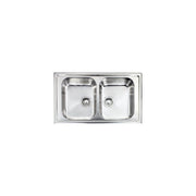 CM 011294.X1.01.2016 Zenith Lavello da incasso 2 vasche acciaio inox antigraffio (86x50x19 cm) colore Acciaio