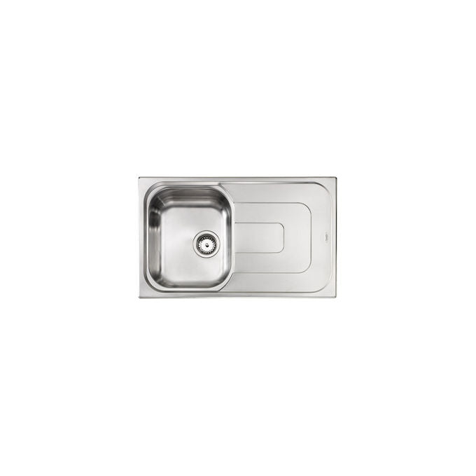 CM 011341.D1.01.2016 Pizzica Lavello da incasso 1 vasca destra + gocciolatoio sinistro Acciaio inox satinato (79x50x17 cm) colore Acciaio inox