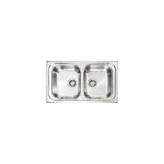 CM 011344.X1.01.2016 Pizzica Lavello da incasso 2 vasche in acciaio inox satinato 86 x 50 cm colore Inox satinato
