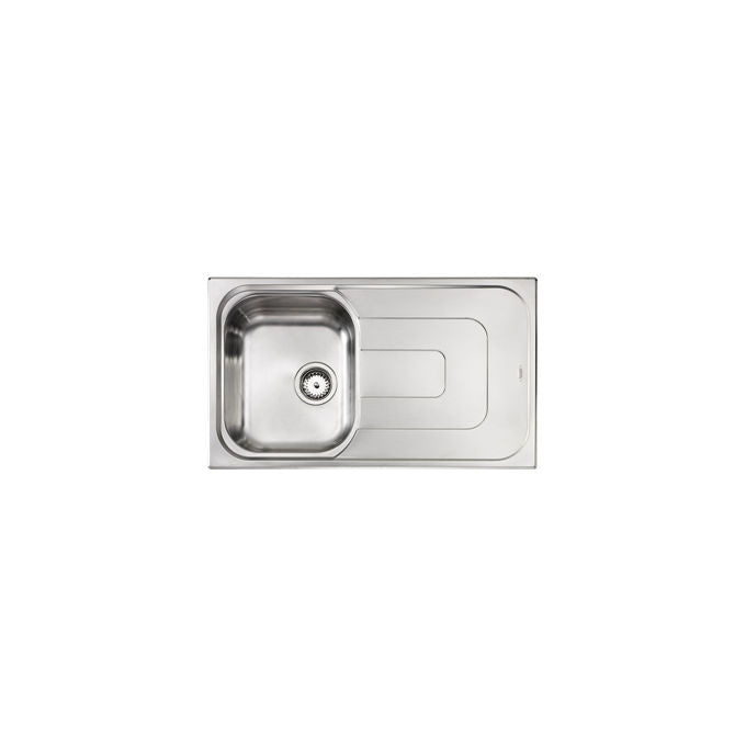 CM 011393.D1.01.2016 Pizzica Lavello da Incasso 1 Vasca con Gocciolatoio a Sinistro Acciaio Inox Antigraffio (86x50x17 cm) colore Inox
