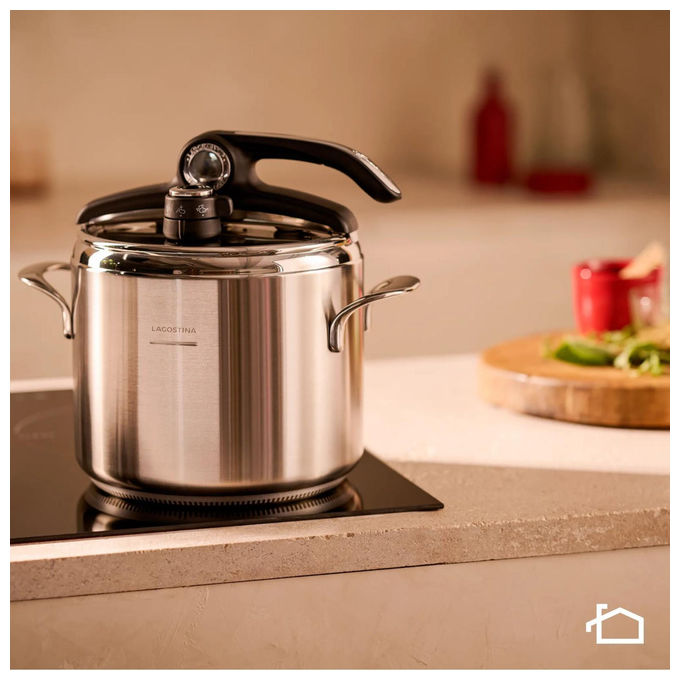 Lagostina 012022010522 Autocuocitore Inox 3.5 L con Tecnologia Lagoeasy'up per Apertura e Chiusura Facile compatibile con Tutti i Fuochi incluso Induzione colore Grigio