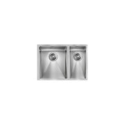 CM 012053.S0.01.2018 FILORAGGIATO Lavello da incasso 2 vasche 63x45 cm acciaio inox satinato vasca grande sinistra colore Acciaio