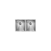 CM 012059.X0.01.2018 Filotop Lavello da Incasso 2 Vasche in Acciaio Inox AISI 304 18-10 con Finitura Filoraggiata (77x45x19 cm) colore Inox Satinato
