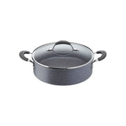 Lagostina 2100126568 Tempra Tegame Antiaderente con Coperchio 26 cm Acciaio Alluminio Induzione Manici Silicone colore Grigio