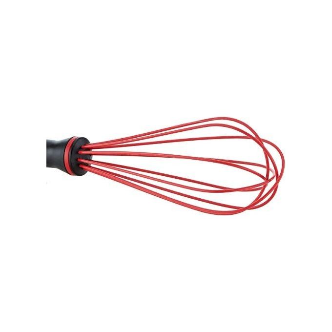 Lagostina Ingenio Smart Frusta da Cucina in Silicone con Rivestimento Antigraffio Impugnatura Ergonomica e Presa Sicura Nero e Rosso