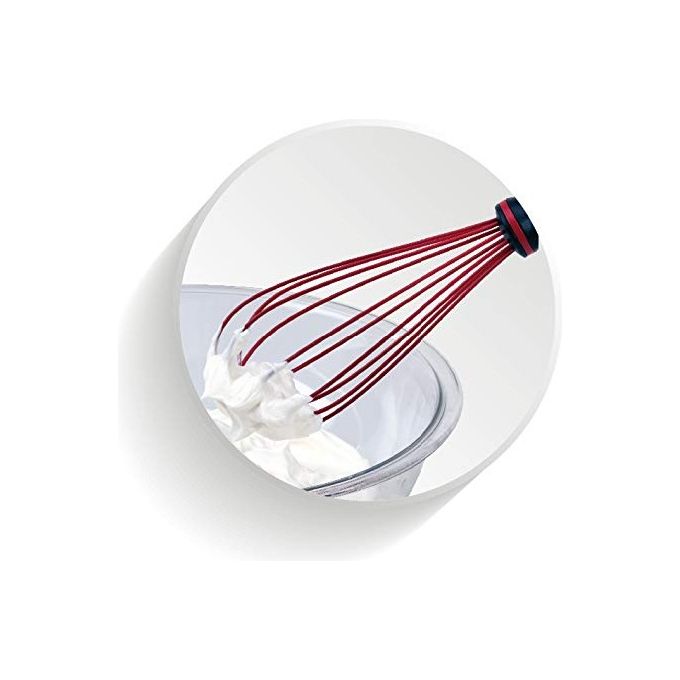 Lagostina Ingenio Smart Frusta da Cucina in Silicone con Rivestimento Antigraffio Impugnatura Ergonomica e Presa Sicura Nero e Rosso