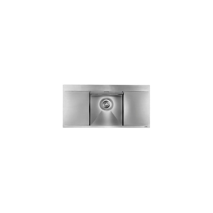 CM 012706.X2.01.2033 PRESTIGE Lavello da Incasso 1 Vasca Centrale con Gocciolatoio Acciaio Inox Satinato 100 x 50 cm colore Inox Satinato