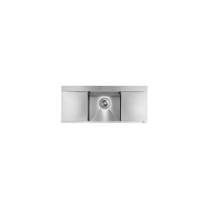 CM 012709.X2.01.2033 PRESTIGE Lavello da incasso 1 vasca centrale con gocciolatoio Acciaio inox satinato (116x50x19 cm) colore Inox satinato