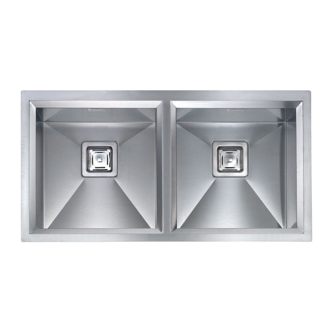 CM 012805.X0.01.2063 Glamour Lavello da incasso semifilo 2 vasche 87,5 x 45 cm acciaio inox satinato (87,5x45x19 cm) colore Acciaio