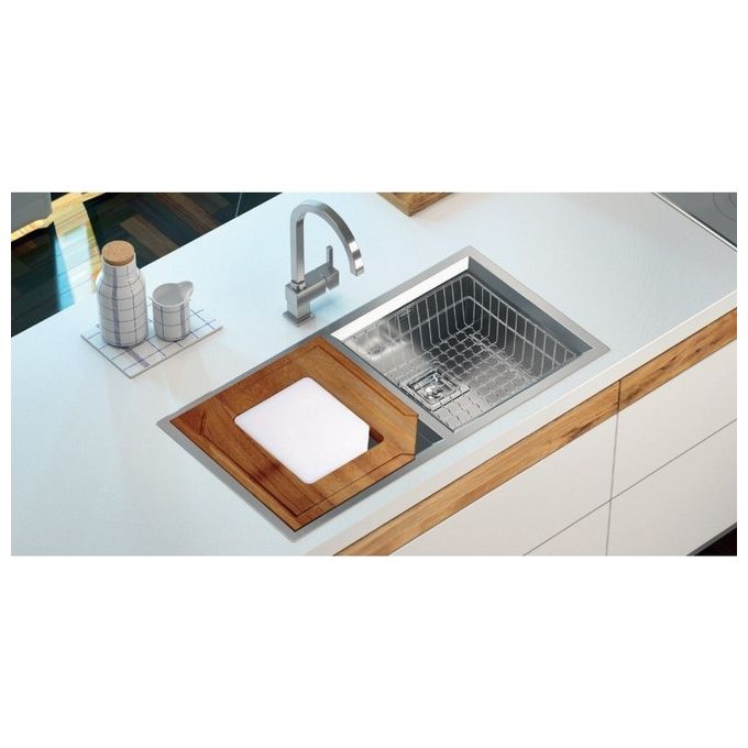 CM 012805.X0.01.2063 Glamour Lavello da incasso semifilo 2 vasche 87,5 x 45 cm acciaio inox satinato (87,5x45x19 cm) colore Acciaio