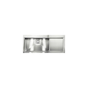 CM 012849.S2.01.2033 GLAMOUR MIX Lavello da Incasso 1 Vasca a Sinistra con Gocciolatoio Slim in Acciaio Inox Satinato Foro 35 mm Piletta Automatica (116x50x23 cm) colore Inox satinato