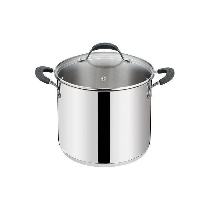Lagostina 8900547384 Tempra Pentola con Coperchio in Vetro Acciaio Inox 18-10 18 cm 3.5 L Fondo Lagotherm Induzione colore Argento