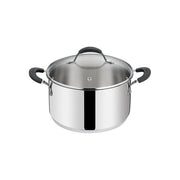 Lagostina 8900547438 Tempra Casseruola in Acciaio Inox 18-10 con Coperchio in Vetro Fondo Lagotherm Adatto Induzione 24 cm colore Acciaio Lucido