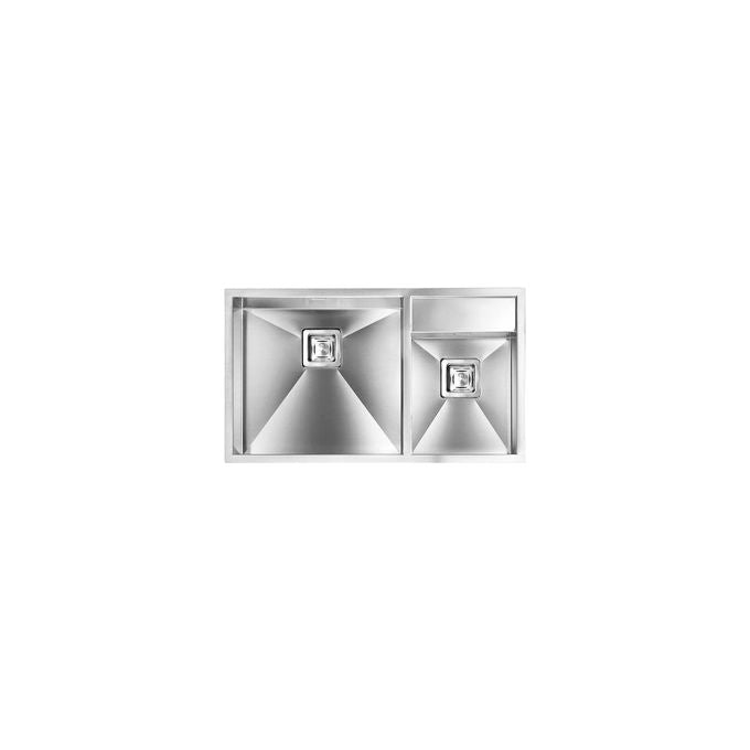 CM 012904.D2.01.2033 ARIEL Lavello da incasso 2 vasche sottotop acciaio inox satinato 86 x 50 cm colore Inox