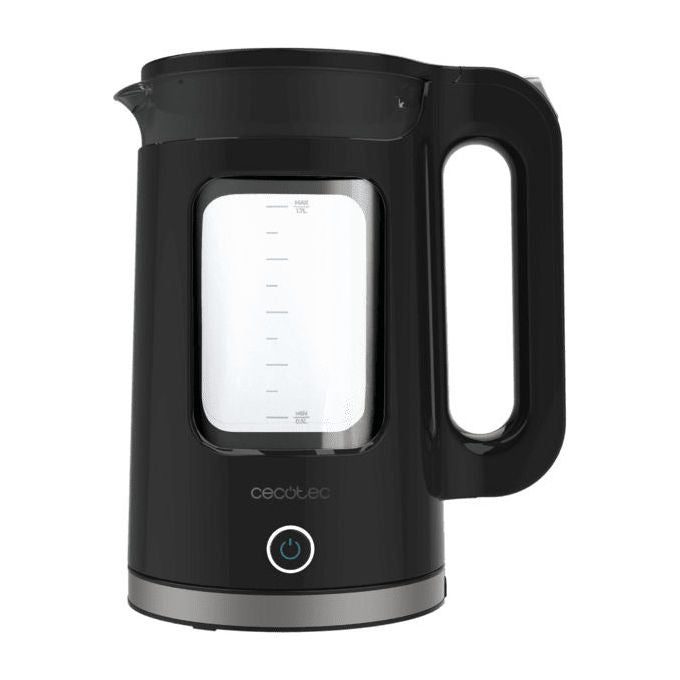 Cecotec 01439 Thermosense 330 Glassy Bollitore elettrico 1.7 L 2200 W Keep Warm filtro anticalcare base 360° colore Nero