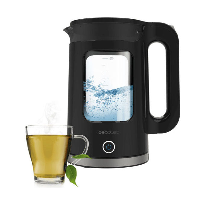 Cecotec 01439 Thermosense 330 Glassy Bollitore elettrico 1.7 L 2200 W Keep Warm filtro anticalcare base 360° colore Nero