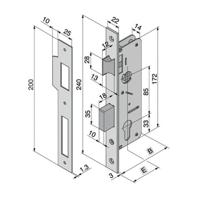 Welka Serratura Inf.legno 015.40.00.0 Welka