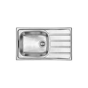 CM 015440.D1.01.2016 Universal Lavello da Incasso 1 Vasca 45 x 40 cm con Gocciolatoio Sinistro Sopratop Acciaio Inox Satinato (86x50x16 cm) colore Inox Satinato
