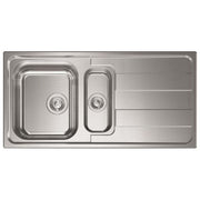 CM 015725 Levante Lavello da incasso 2 vasche acciaio inox AISI 304 sopratop 100x50 cm gocciolatoio colore Inox
