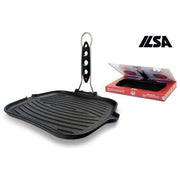 Ilsa 0235025 Dietella Go Bistecchiera Quadrata in Ghisa Smaltata con Indicatore Termico 25x25 cm colore Nero