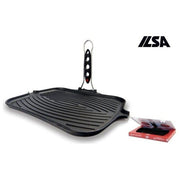 Ilsa 02450280GBS Dietella Go Bistecchiera Rettangolare Maxi Ghisa Smaltata Indicatore Termico 28x36 cm colore Nero