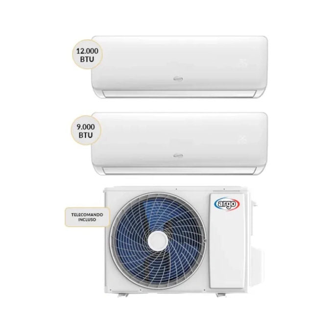 Argo KIT_CLIMADESIGN-21DUAL Climatizzatore Dual 09+12 BTU Classe A++-A+ R32 Wifi Bianco