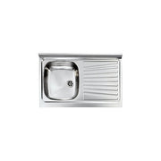 CM Lavelli 031031.D1.01.2009 Mondial Lavello da incasso acciaio inox 1 vasca con gocciolatoio 80x50 cm colore Inox