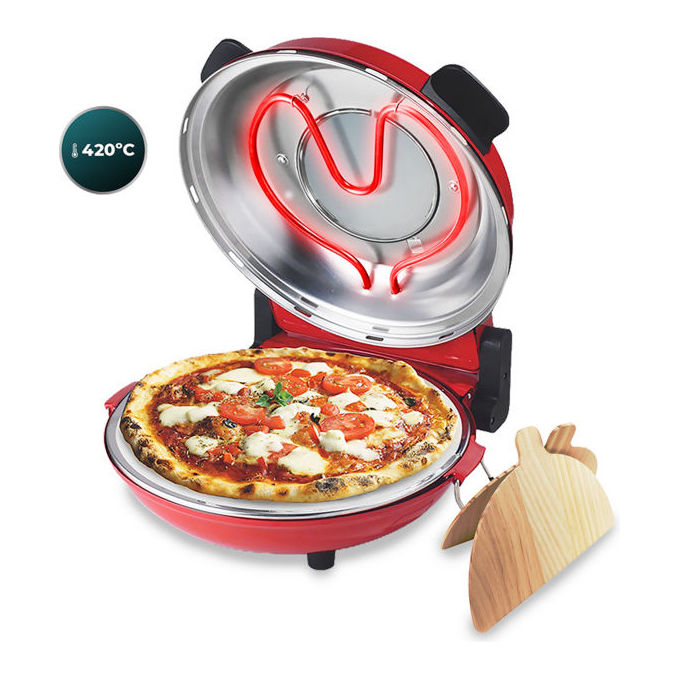 Cecotec 03826 Fun PizzaandCo Forno per pizza elettrico 1200 W temperatura fino a 420 °C con timer e finestra di visualizzazione (30x40x20 cm) colore Nero
