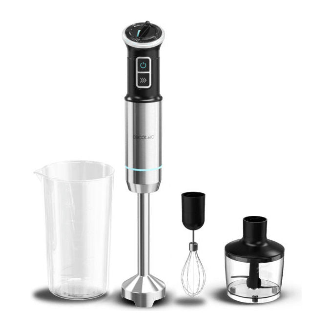 Cecotec frullatore a immersione Power Neutron 1100Max CreamandCrush, 1100 w, 4 lame titanio, turbo, piede XL, bicchiere 800 ml, tritatutto