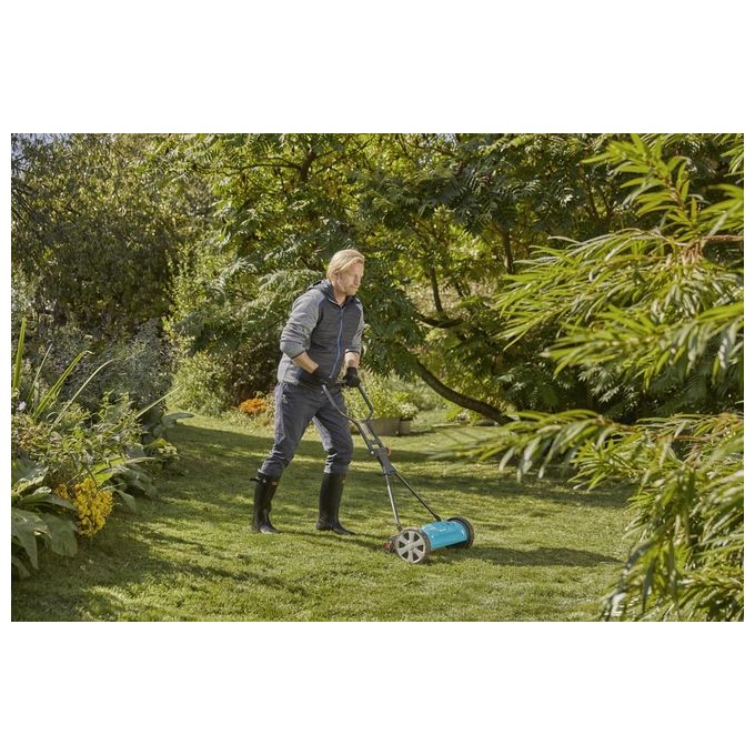 Gardena 4027-20 Classic 330 Tagliaerba Manuale Elicoidale Larghezza Taglio 33 cm Altezza 1,2-4,2 cm fino a 150 m² colore Nero Turchese