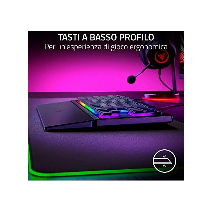 Razer RZ03-04470700-R3H1 Ornata V3 X Tastiera Gaming Full-size QWERTY Layout Italiano Switch Meccano-membrana LED RGB Poggiapolsi colore Nero