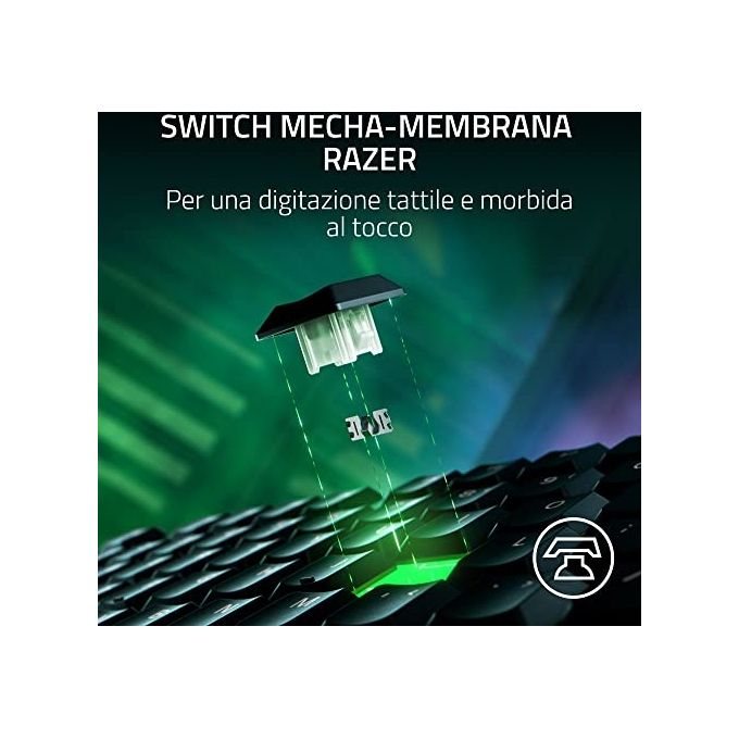 Razer RZ03-04470700-R3H1 Ornata V3 X Tastiera Gaming Full-size QWERTY Layout Italiano Switch Meccano-membrana LED RGB Poggiapolsi colore Nero