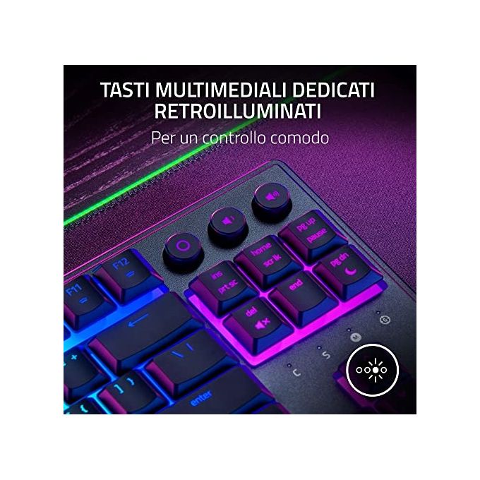 Razer RZ03-04470700-R3H1 Ornata V3 X Tastiera Gaming Full-size QWERTY Layout Italiano Switch Meccano-membrana LED RGB Poggiapolsi colore Nero
