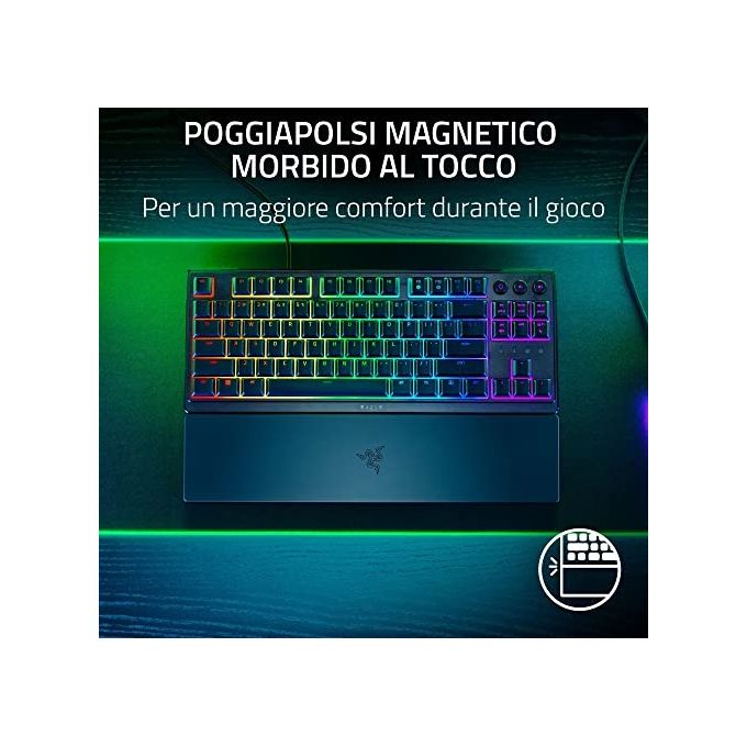 Razer RZ03-04470700-R3H1 Ornata V3 X Tastiera Gaming Full-size QWERTY Layout Italiano Switch Meccano-membrana LED RGB Poggiapolsi colore Nero