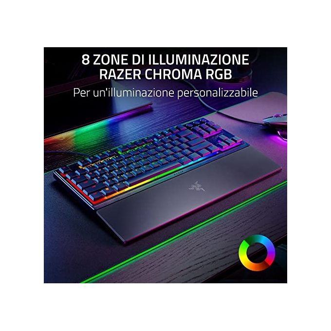 Razer RZ03-04470700-R3H1 Ornata V3 X Tastiera Gaming Full-size QWERTY Layout Italiano Switch Meccano-membrana LED RGB Poggiapolsi colore Nero