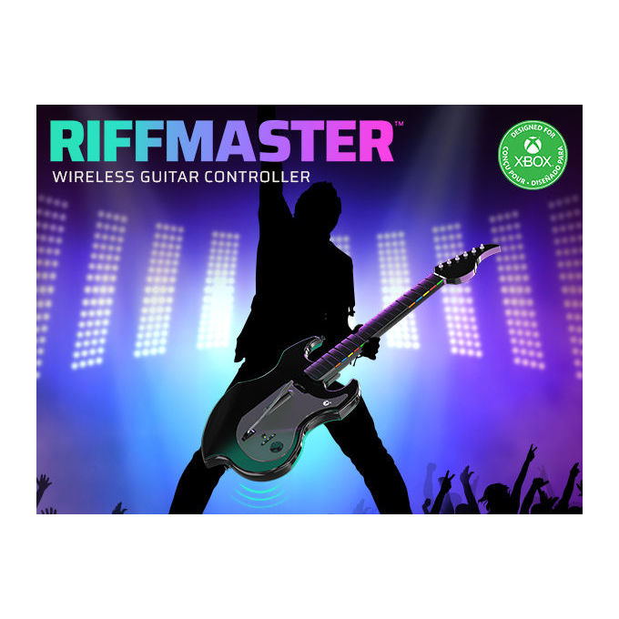 PDP 049-034-BK Riffmaster Chitarra Wireless per Xbox One Series S Series X PC D-pad Joystick Analogico Jack Audio 3,5 mm Batteria Ricaricabile 36 h colore Nero Grigio