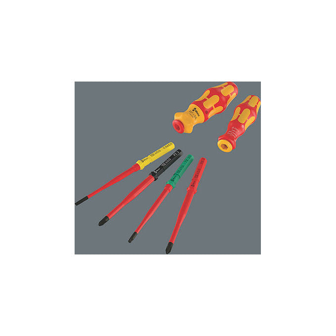 Wera 05006610001 Kraftform Kompakt VDE 17 extra slim 2 Set di utensili 17 pezzi per lavori elettrici fino a 1000 V colore Rosso Giallo