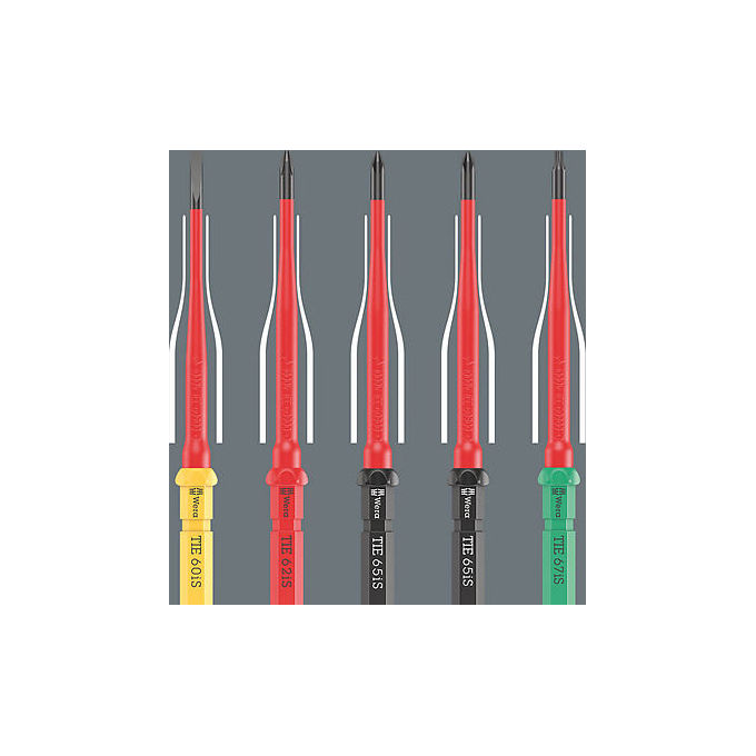Wera 05006610001 Kraftform Kompakt VDE 17 extra slim 2 Set di utensili 17 pezzi per lavori elettrici fino a 1000 V colore Rosso Giallo