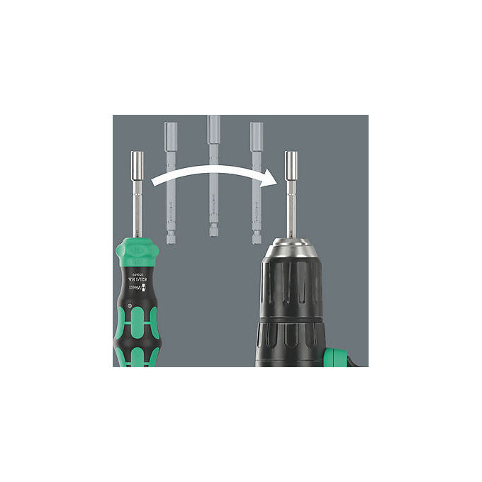 Wera 05051519001 Kraftform Kompakt 28 RA 1 Set di cacciaviti con funzione di cricchetto 6 pezzi colore Nero-Verde