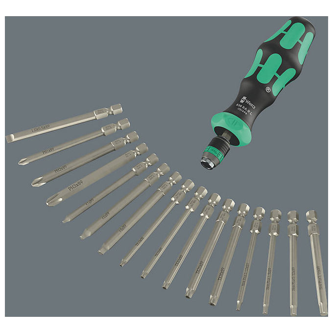 Wera 05051531001 Kraftform Kompakt 60 RA-R Set cacciaviti 17 pezzi con cricchetto e custodia pieghevole colore Nero