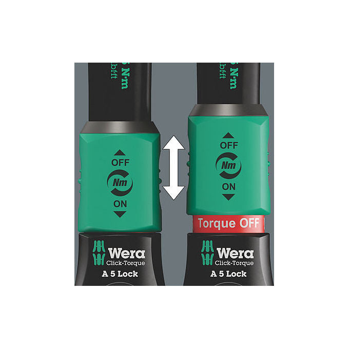 Wera 05075690001 Click-Torque Lock A 5 Chiave dinamometrica Meccanica 2,5 - 25 Nm Precisione ± 4% colore Nero Verde