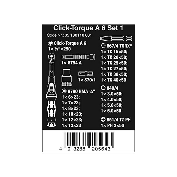 Wera Set di Torque a 6 Set 1 Chiave