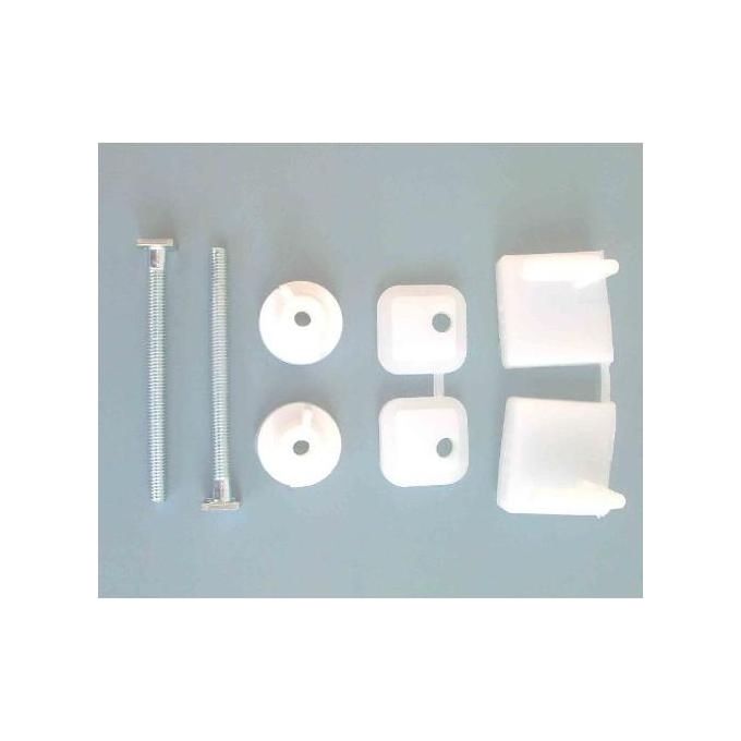 Idro Bric 051424 Coppia Supporti Fissaggio Sedile WC con Bulloni in Metallo Compatibilita' Universale 2 pz colore Bianco
