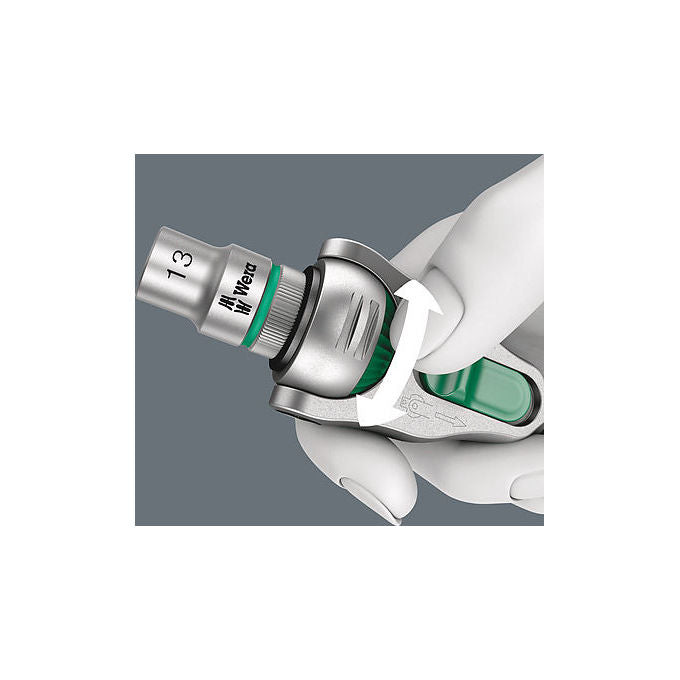 Wera 05150112001 8000 C Zyklop Set di chiavi a cricchetto 1-2'' 31 pezzi meccanismo 72 denti capacita' 24 Nm colore Nero Verde Acciaio