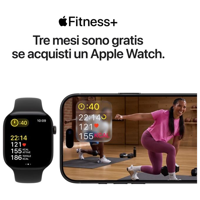 Apple MJL74QL-A Apple Watch SE 3 GPS Cassa 44 mm in Alluminio Mezzanotte con Cinturino Sport Blu Marino colore Blu Marino