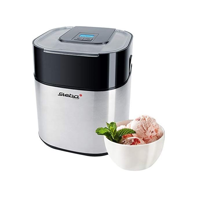 Steba IC 30 Macchina per Gelato Tradizionale 1,5 L 9,5 W Display LCD Timer Integrato Piedini Antiscivolo Colore Nero Acciaio Inossidabile
